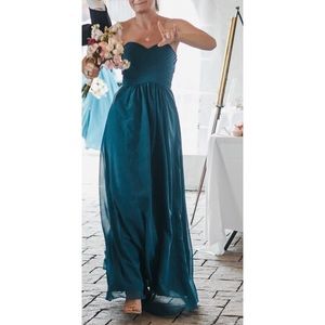 JJ’s House Teal Sweetheart Strapless Gown